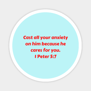 Bible Verse 1 Peter 5:7 Magnet